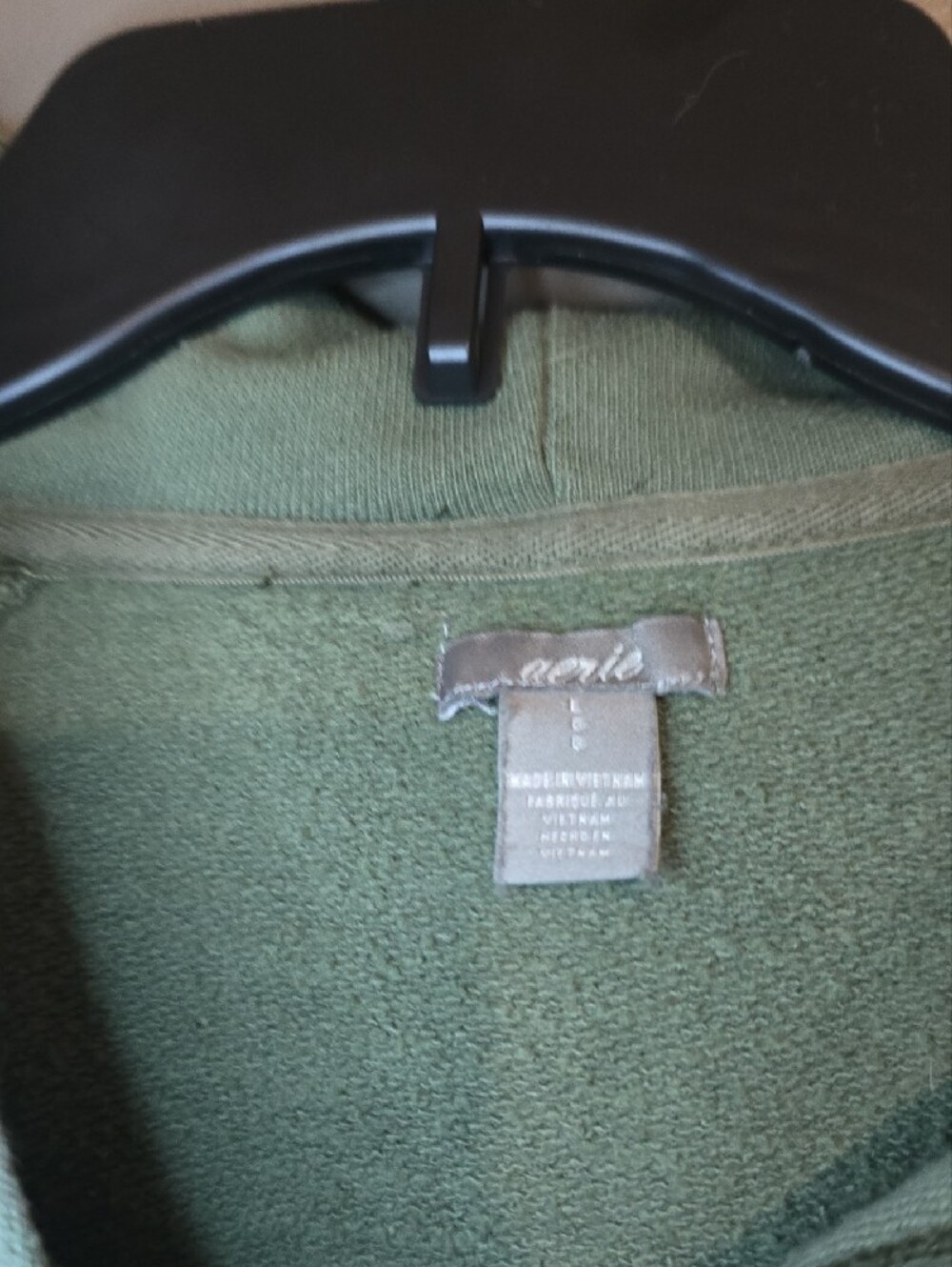 aerie Sage Green Cowl Neck Pullover Hoodie - Picture 2 of 4